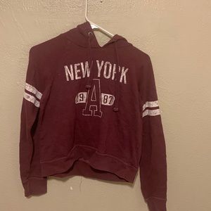 Maroon New York Long-Sleeve Tee w/Hood